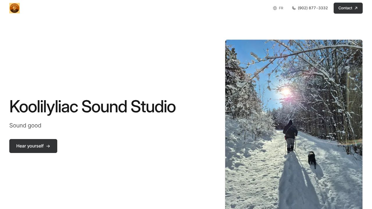 Le haut du site web de Koolilyliac Sound Studio